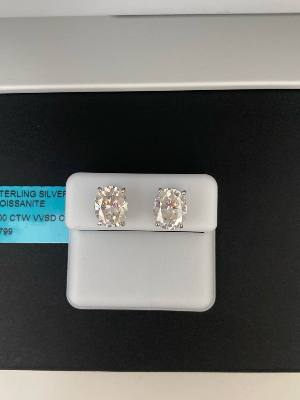 3 Carat Oval Cut Moissanite Stud Earrings